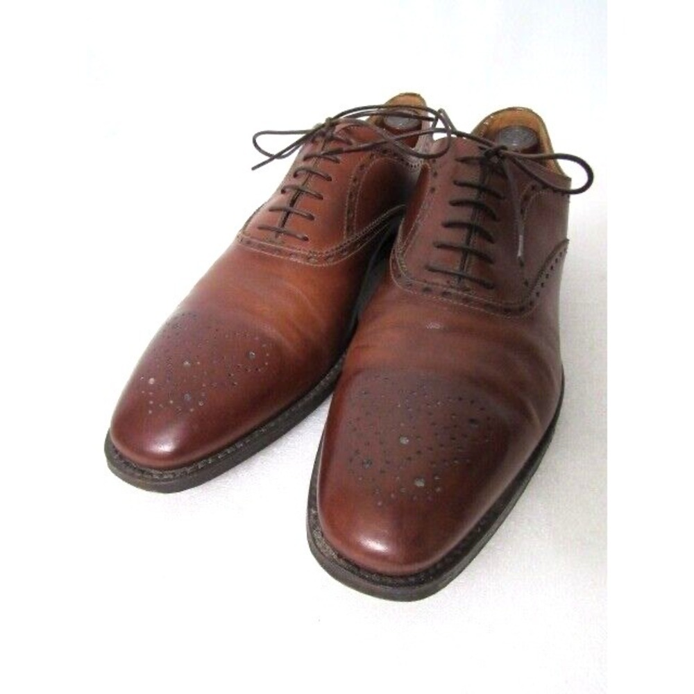 Gravati Italian Brough Toe Oxford Cognac Brown Dress Shoes Sz 9.5M
